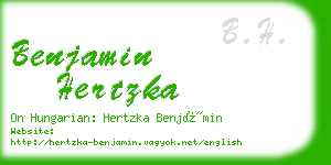 benjamin hertzka business card